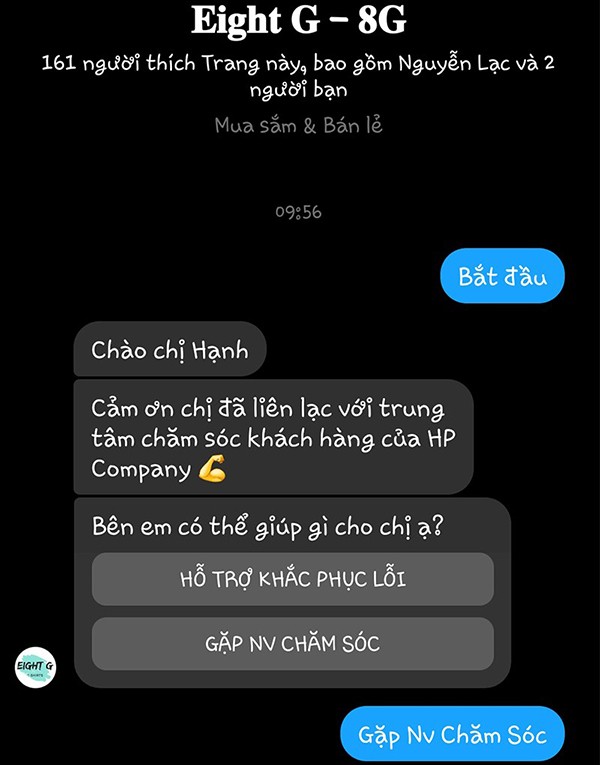 Khung chatbot fanpage chuyên nghiệp